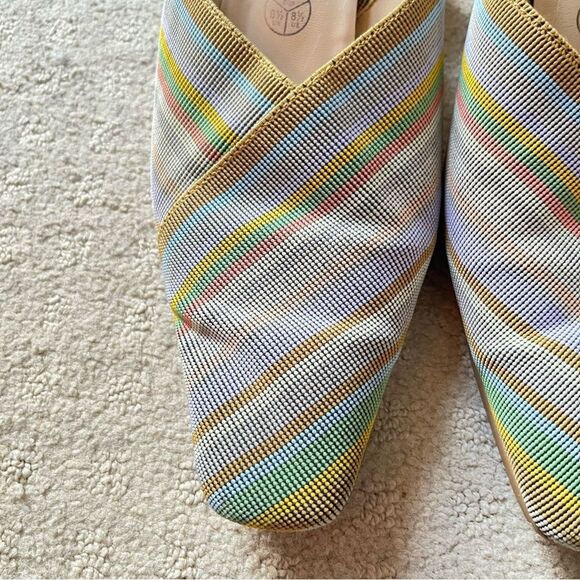 Gabor VTG Multicolour Pastel Woven Open Backed Low Block Heel Mules Shoes - Picture 12 of 13